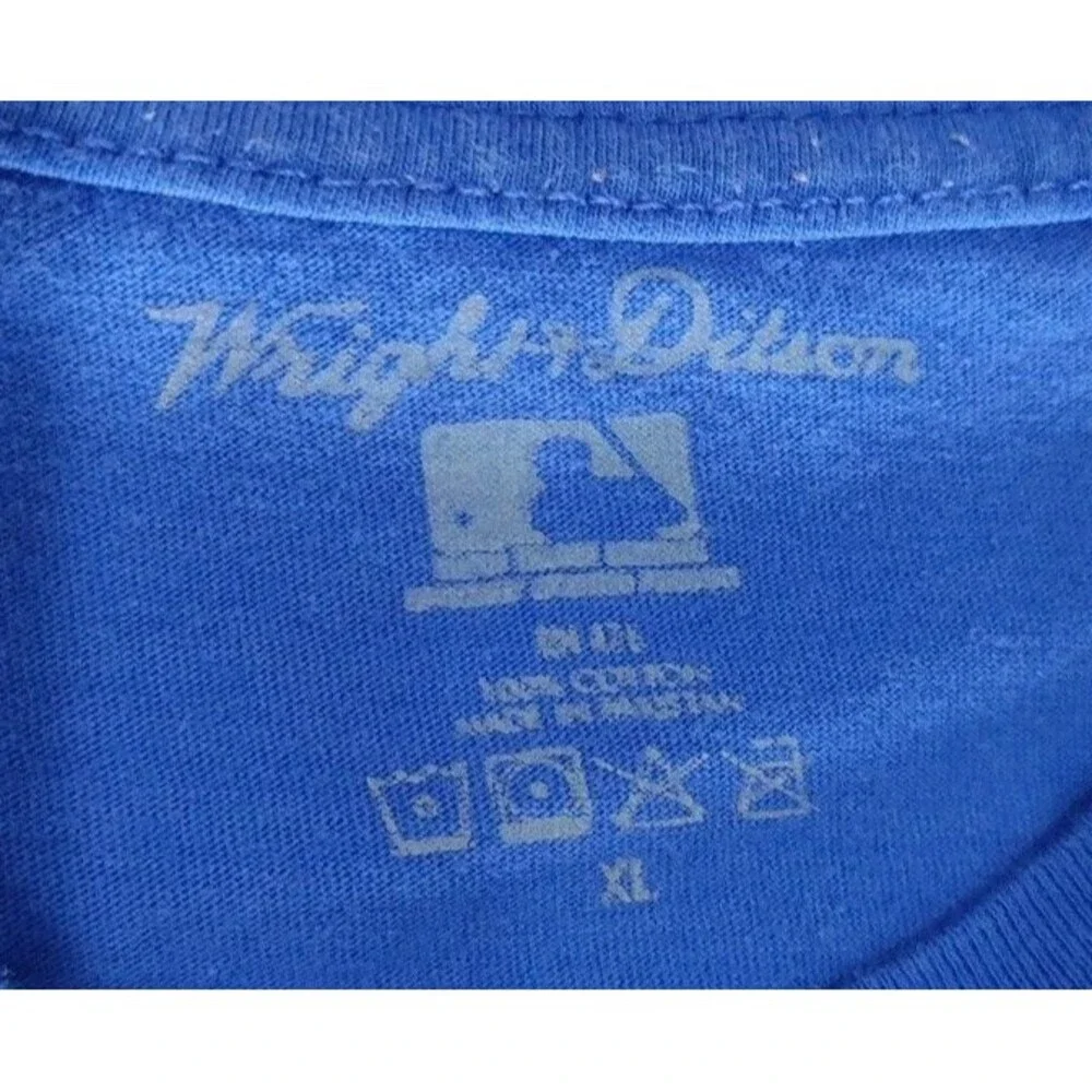Wright & Ditson KC Kansas City Royals Blue Sewn On Letters MLB T-Shirt Adult XL